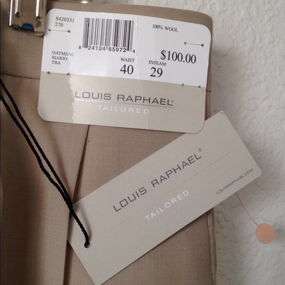 FINAL MARKDOWN Men's NWT Louis Raphael Wool Slacks (40x29) - Picture 3 of 8